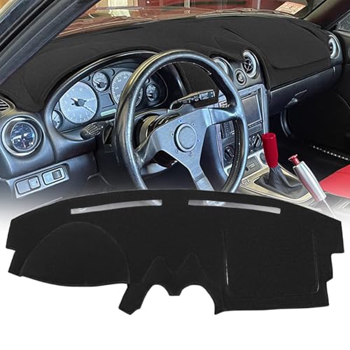 Dash Cover Mat Custom Fit for Mazda Miata Dashboard Pad Cap Carpet Protector K332 (Black) - color: Black