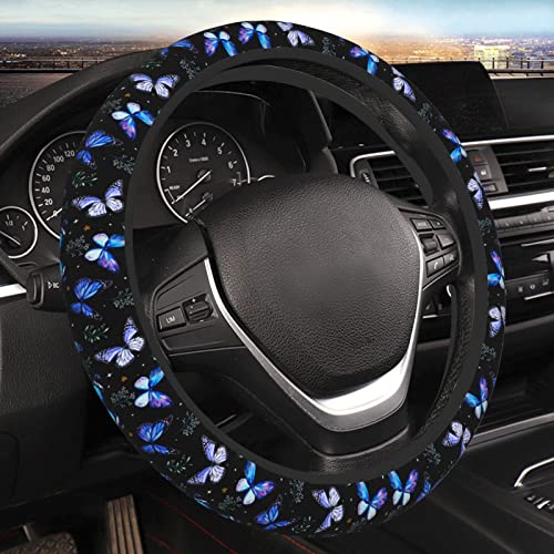 Butterflies Steering Wheel Cover Anti-Slip,Sweat Absorption Universal 15 inch Steering Wheel Covers Cute car Accessories for Men Women - color: 4