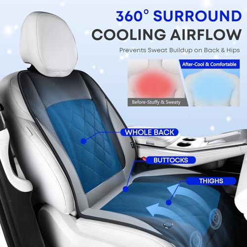 FLORICH Cooling Car Seat Cover, Ventilated Seat Cushion Cooling Car Seat Pad for Summer Driving with Powerful Turbo Fans Universal Fit for Car SUV Truck Van-Deep Grey - color: Deep Grey