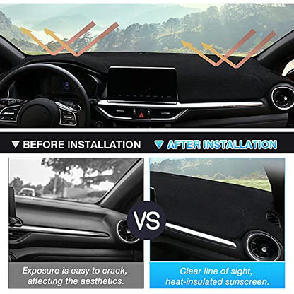 Autorder Dashboard Cover Mat for 2019-2023 2024 Kia Forte Accessories Dash Cover Flannel Dash Mat Sunshade Glare UV Rays Protector - size: 2019-2024 Kia Forte