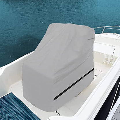 600D Fade and Tear Resistant Boat Center Console Cover,Heavy-Duty Waterproof and UV Protection Trailerable Boat Console Cover with Windproof Strap, Grey (Large Size up to 30" L 40" W 44" H)
