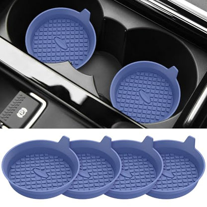 Car Cup Holder Coasters [4 Pack] Silicone Cups Mats, Automotive Universal Non-Slip Recessed Interior Accessories Navy Blue - color: 4pack-nave Blue