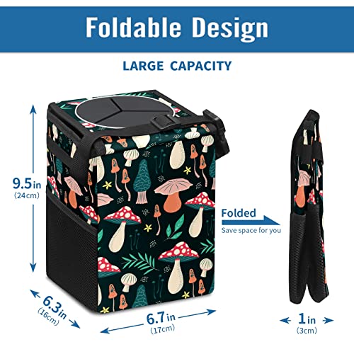 Car Trash Can – Multi-Purpose, Lightweight and Portable with Durable Water-Resistant Coating, No Installation Required, Practical and Ample Capacity, Variety of Colors.Mushroom