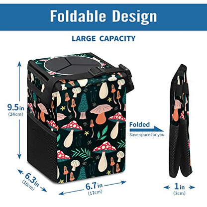 Car Trash Can – Multi-Purpose, Lightweight and Portable with Durable Water-Resistant Coating, No Installation Required, Practical and Ample Capacity, Variety of Colors.Mushroom