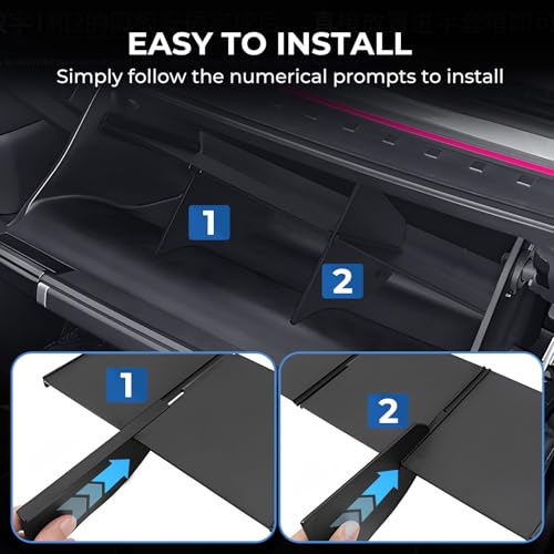 Glove Box Organizer Compatible with Hyundai Santa Fe 2026 2025 2024, Interior Accessories Glove Box Compartment Insert Storage Dividers for 2024-2026 Santa Fe, Black