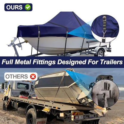 900D Center Console Boat Cover, Windproof Full Metal Buckle Straps Boat Cover for Center Console Boat Heavy Duty fits 20'-22' Length, Beam Width up to 106" W, Navy - color: Navy, size: 20'-22' Length , Beam Width up to 106" W
