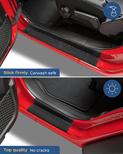 Door Sill Guards Kit for Gladiator JT Wrangler JL 4 Doors 2018-2026, Door Entry Guard Protector Accessories - Black Entry Scuff Plate Cover (4pcs Set)