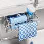 TAILI 4-in-1 Sink Caddy with Strong Suction Cup, Sponge Holder for Kitchen Sink Organizer, Removable, Rustproof, Stainless Steel Holder for Sponge, Brush, Scrubber, Scraper - Silver