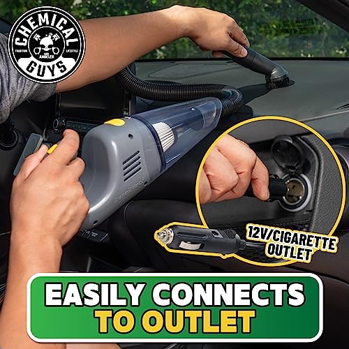 Chemical Guys EQP410 DetailVac Handheld Portable Car Vacuum, 110w 8.8amp Electric Motor, (Great for Cars, Trucks, SUVs, Motorcycles, RVs, Home, Pets, Kids, Office, and On The Go) Gray