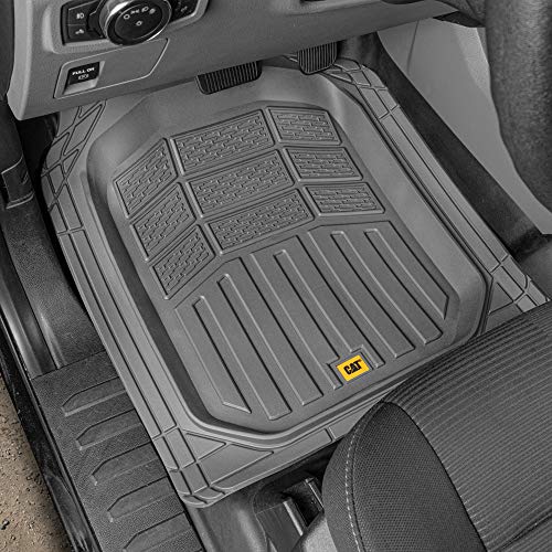 Cat® CAMT-9014 (4-Piece) Heavy Duty Deep Dish Rubber Floor Mats, Trim to Fit for Car Truck SUV & Van, All Weather Total Protection Durable Liners - color: Gray, style: CAMT-9014