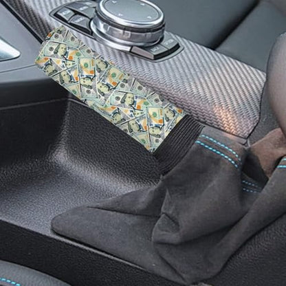 AFPANQZ Dollar Print Hand Brake Cover Sweat Absorbing with Breathable Car Gear Shift Sleeve Machine Washable 2 Pieces Set Vehicles Shift Knob Protection Cover - color: Dollar