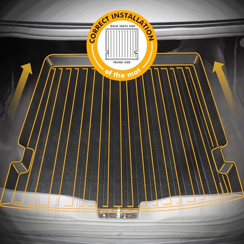 Premium Cargo Liner for Cevrolet Camaro Coupe 2016-2024 - 100% Protection - Custom Fit Car Trunk Mat - All-Season Black Cargo Mat - 3D Shaped Laser Measured Trunk Liners