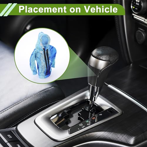 Universal 16x11cm/6.3"x4.33" Gear Shift Knob Cover Decoration Stick Shifting Handle Protector Polyester 1 Pc Hoodie Style Light Blue Deep Blue