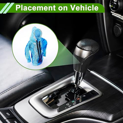 Universal 16x11cm/6.3"x4.33" Gear Shift Knob Cover Decoration Stick Shifting Handle Protector Polyester 1 Pc Hoodie Style Light Blue Deep Blue