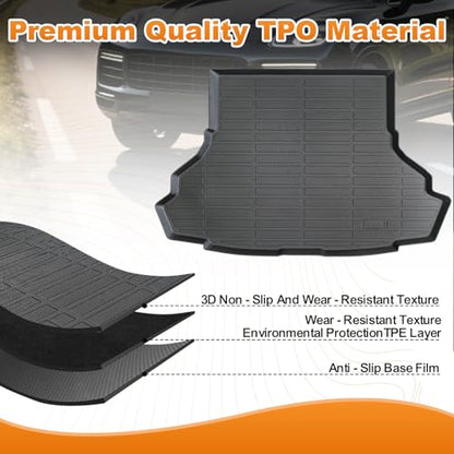 Trunk Liner for 2015-2024 Ford Mustang 5 Seat 3D Custom Fit All-Weather TPE Material Waterproof Car Cargo Liner Mat, Black - color: 2015-2024 Ford Mustang
