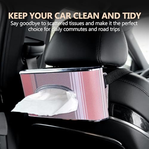 Car Tissue Holder, Faux Leather Visor Tissue Box Holder with Secure Clip, Hanging Tissue Dispenser for Sun Visor or Seat Back, Easy Access Organizer, Fits Most Cars SUVs Trucks (Hanging) - style: Hanging