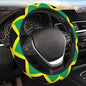 Jamaica Flag Jamaican Car Steering Wheel Cover,Non-Slip Elastic Neoprene-Sweat Car Accessories,Universal 15 Inch Fit Auto, Vans Trucks,Suvs, Truck - color: Jamaican Flag