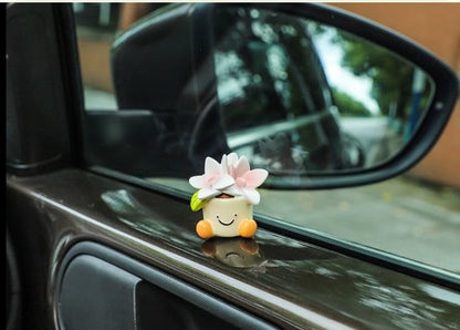 Cute car Accessories for Women,Mini Flower Pot Elf Car Ornament, Adorable mini Plant Car Interior Dashboard Accessories (AB) - style: AB