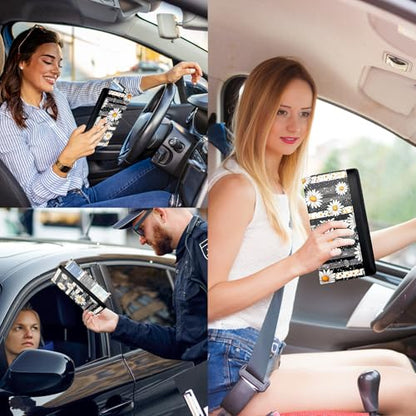 Car Registration and Insurance Holder with Magnetic Closure, Universal Document Organizer for License, Insurance Cards & Glove Box Storage (Daisy) - color: Daisy