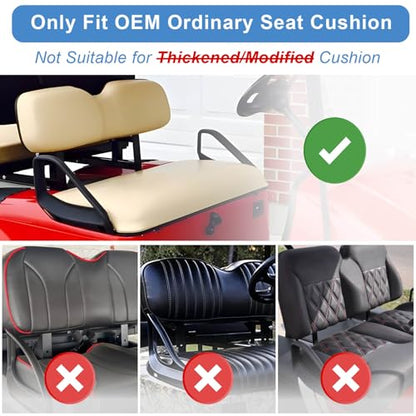 MOSNAI Universal Golf Cart Seat Covers Set for EZGO TXT/RXV, Club Car DS/Precedent, Yamaha G29/ Drive 2 Front Seats, Durable Breathable Bench Seat Covers Washable Polyester Mesh Cloth Without Logo - color: Black