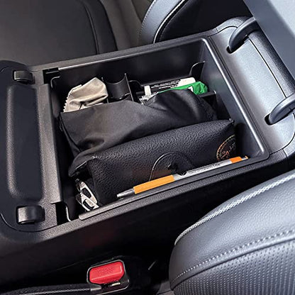 Center Console Organizer Tray Compatible with Hyundai Tucson Limited 2022 2023 2024 Tucson Hybrid Accessories, Automatic Transmission Only,SEL Only for Hybrid SEL,Armrest Secondary Storage Box,Black
