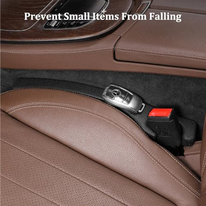 2 Pack Car Seat Gap Filler, Universal Fit Car Seat Gap Plug to Fill The Gap Between Seat and Console, Car SUV Truck Accessories Interior Fit Organizer Stop Cellphone Wallet Keys Coins from Dropping - color: Black