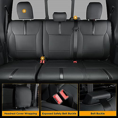 Super Cover® for Ford F150 Seat Covers 2015-2024 2025 2026 Full Set, for F-150 XL/XLT Leather Truck Seat Cover, for F150 Accessories 2016 2017 2018 2019 2020 2021 2022 2023, Only for Bucket Seat