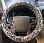 ZHOL Leopard Print Steering Wheel Cover, Universal 15 Inch Elastic Plush Softy Steering Wheel Cover for Women Girls, Winter Warm, Anti-Slip, Gray - color: Cheetah Gray