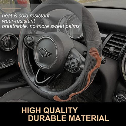 PINCTROT Comfy Grip Steering Wheel Cover, Anti-Slip Design, Universal 14.5-15 Inch(Silicone Brown) - color: 8.Brown, size: Medium(Standard) Size[14 1/2''-15'']
