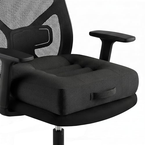 Car Booster Seat Cushion for Adults,Memory Foam Heightening Wedge Seat Pad,Elevated Chair Cushion to Improve Driving Vision(15.7×15.7×5.9inch,Black)