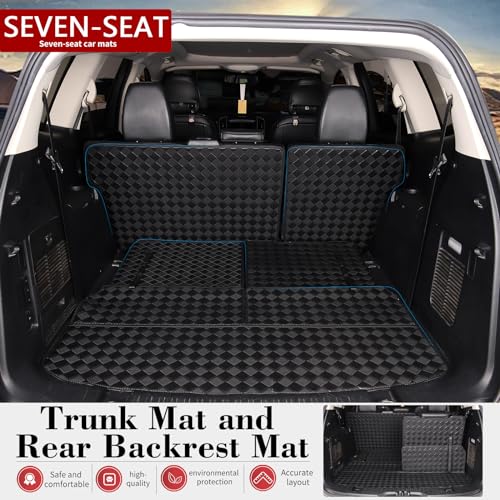Cargo Mat for 2018-2023 Chevrolet Traverse 8 Seats Trunk Mat & 2ND+3RD Row Rear Backrest Mat, All Weather Rear Cargo Liner Back Seat Cover Protector - size: 2018-2023 Chevrolet Traverse 8 Seats