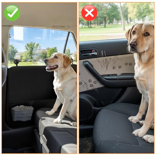 Covzoe 2 Pack Dog Car Door Protector, Waterproof Scratch-Resistant Vehicle Door Covers, Washable Pet Vehicle Door Guard, Secure Fit for Cars, Trucks, SUVs