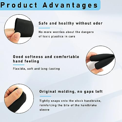 Car Handbrake Cover, Elastic Anti-Slip Silicone Auto Shifter Protector, Comfortable Grip Decoration for Men Women, Universal Vehicle Interior Accessory (Black)