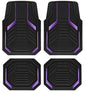 PIC AUTO Heavy Duty Rubber Floor Mats, Purple Aluminum Film Car Mats Set, Front and Rear Car Mats with Anti-Slip Backing, All Weather Protection, Trim-to-Fit for Automotive SUV, Sedan, Van - color: Purple
