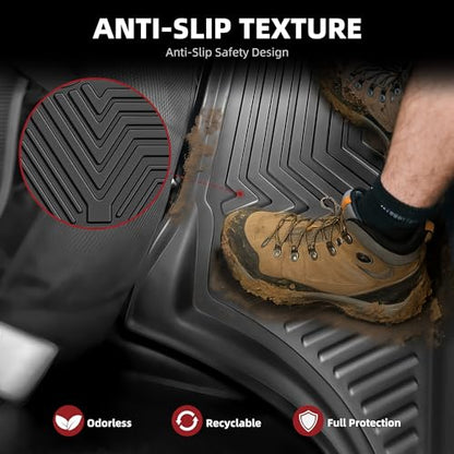 YITAMOTOR Floor Liner and Cargo Mats Fit for Honda Odyssey 2018-2026 Mini Passenger Van, All Weather TPE Car Floor Liners,Durable Anti-Slip Accessories, 1st & 2nd & 3rd Row & Cargo Liner, Black - style: 18-26 Honda Odyssey 1st &2nd &3rd &Cargo Liner
