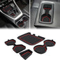 Auovo 3D Cup Holder Insert Liners Compatible with Toyota RAV4 Accessories 2025 2024 2023 2022 2021 2020 2019 Car Custom Cup Holder Mats Pads 4-pc Set (Red Trim) - color: Red, size: 4PCS