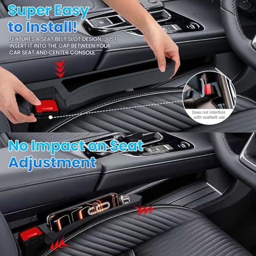Half-Sized Seat Gap Filler Compatible with Chevy Silverado 1500 2500HD| Zero Obstruction to Lower Center Console Storage | Anti-Drop Organizer | Free Window Breaker Interior Accessories