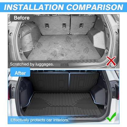 Powerty Cargo Liner & Backrest Mat for 2018-2024 Chevrolet/Chevy Equinox Accessories Rear Trunk Mat Seat Back Cover TPE All Weather Cargo Liner Heavy-Duty Trunk Liners - size: Cargo Mat｜For｜18-24｜Chevrolet/Chevy Equinox