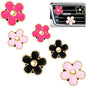 Frienda 6 Pcs Daisy Flower Air Vent Clip Accessories Air Conditioning Outlet Clip Car Air Freshener Dashboard Accessories Charm Car Inter Decor(3 cm, 3.3 cm,Red, Pink, Black)