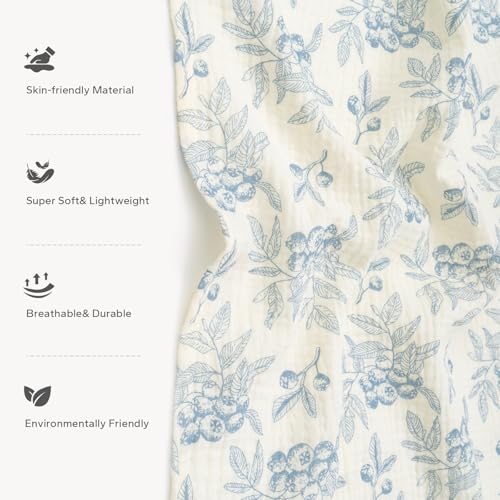 SERAPHY 2-in-1 Muslin Baby Car Seat Cover & Nursing Cover, Soft Lightweight Breastfeeding Cover for Boys and Girls,Breathable Canopy for Infant Carseat & Stroller for Summer—Blueberrie - color: blueberries