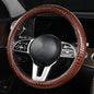 Luxury Crocodile Texture Glossy Leather Car Steering Wheel Cover, New Universal 15 Inch Vehicle Steering Wheel Cover for Cars, Trucks, Suvs, Pickups Interior Accessories (Brown) - color: Brown