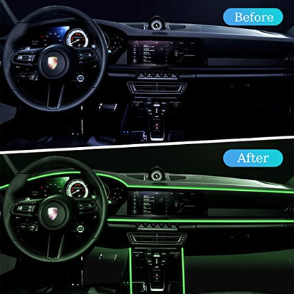 EL Wire LED Strip Lights, USB Auto Neon Light Strip with Sewing Edge, 16FT Electroluminescent Car Ambient Lighting Kit with Fuse Protection, Green - color: Green, size: 16 ft