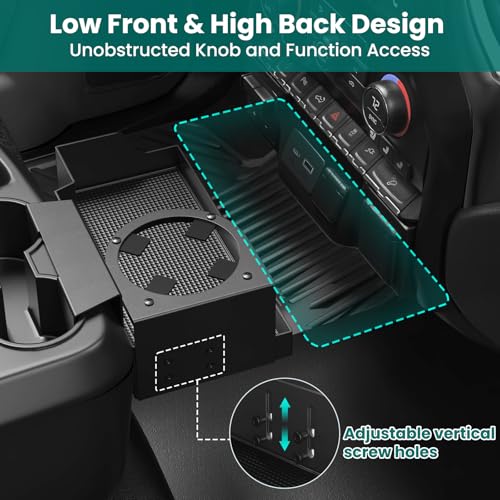 Metal Jump Seat Front Hanging Organizer Box with Cup Holder Compatible with 2019-2026 Chevy Silverado/GMC Sierra 1500 and 2020-2026 Chevrolet Silverado/Sierra 2500HD 3500HD Center Console