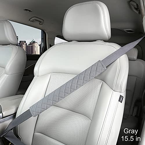 HighnessHwoo Extra Long Seatbelt Covers for Adults Kids Women & Men, Soft Car Seat Belt Strap Cushion for Sedan, SUV, Trucks, Shoulder Neck Chest Protector Pads, Auto Accessories, 1pc, Gray, 15.5in