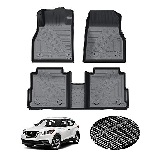 KUST Floor Mats for 2018-2024 Nissan Kicks All Weather Protection, TPE Rubber Car Mats Front Rear 2 Row Floor Liners for Kicks Accessories, Custom Fit Non-Slip High Edge - style: For │ Kicks 2018-2024 │ Floor Mats
