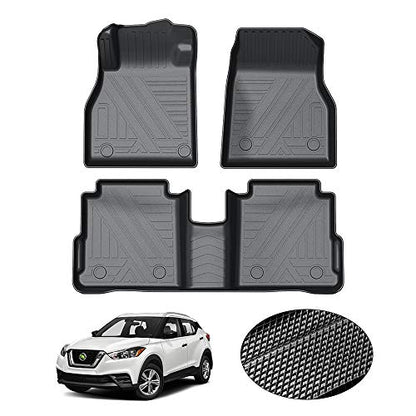 KUST Floor Mats for 2018-2024 Nissan Kicks All Weather Protection, TPE Rubber Car Mats Front Rear 2 Row Floor Liners for Kicks Accessories, Custom Fit Non-Slip High Edge - style: For │ Kicks 2018-2024 │ Floor Mats