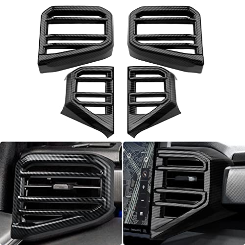 INTGET 4PCS Side Dashboard AC Outlet Covers for 2022-2026 Toyota Tundra Accessories Carbon Fiber Center Console Air Vent Trim Protector for 2023 2024 2025 2026 Toyota Sequoia Accessories - color: Side AC Outlet Cover
