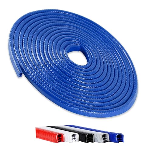 Winfort 16.5FT(5M) Universal Car Door Edge Protector Guards, No-Glue Required Rubber Seal U Shape Automotive Door Entry Guard, Suitable for Most Cars, SUVs and Trucks (Blue) - color: Blue, size: 16.5Ft
