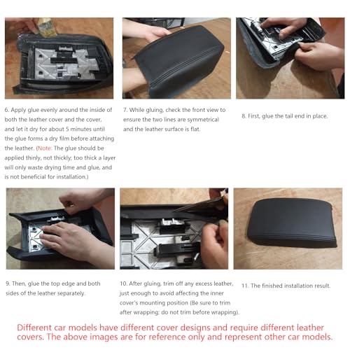 Centre Console Protection Armrest Covers for Lexus RX350 2010 2011 2012 2013 2014 2015, Wear Resistant Upholstery Accessories Adhesive Installation, Gray-Gray line