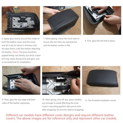 Centre Console Protection Armrest Covers for Lexus RX350 2010 2011 2012 2013 2014 2015, Wear Resistant Upholstery Accessories Adhesive Installation, Gray-Gray line